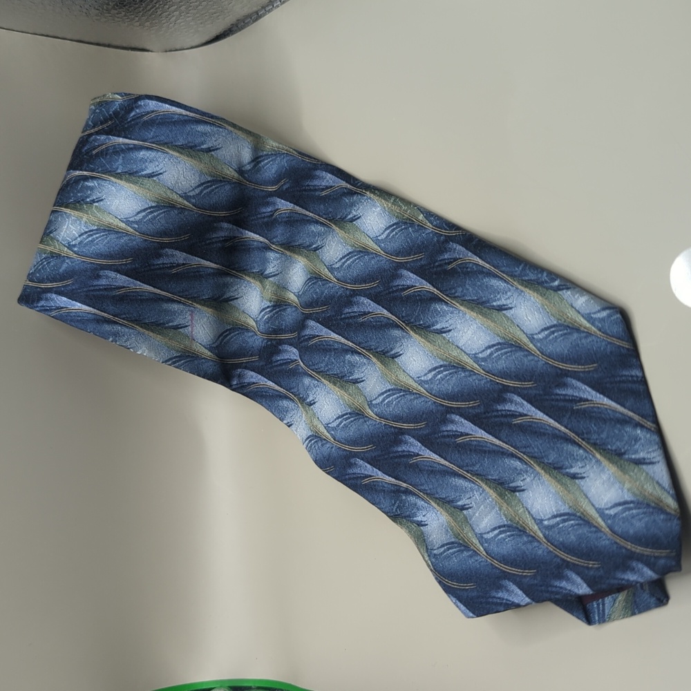 ARROW @Work @Play 100% Silk Neck Tie Blue Green Abstract Made in USA
